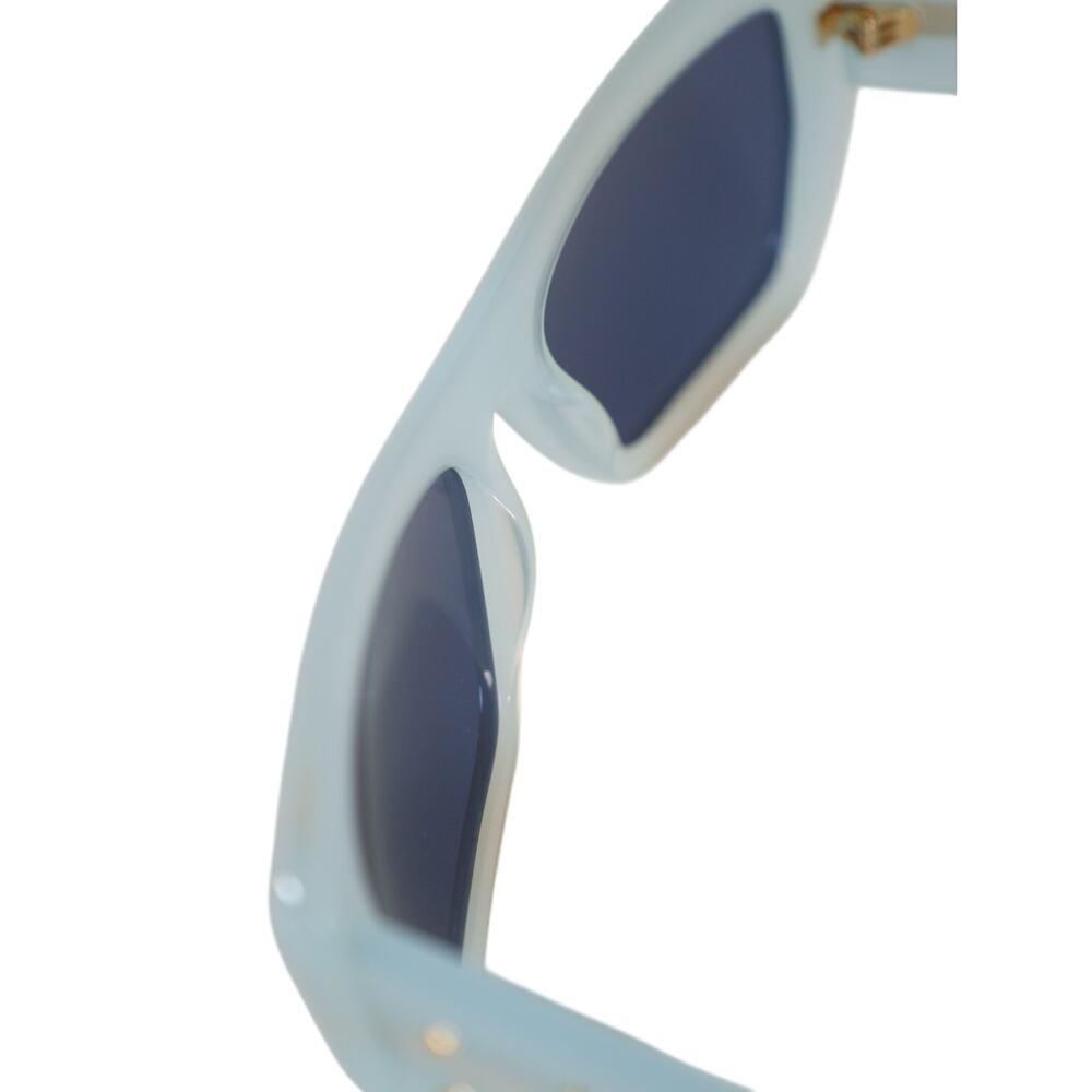 MCM Rectangle Cat Eye Sunglasses - Shiny Light Blue / Smoke - NWT - Picture 7 of 10